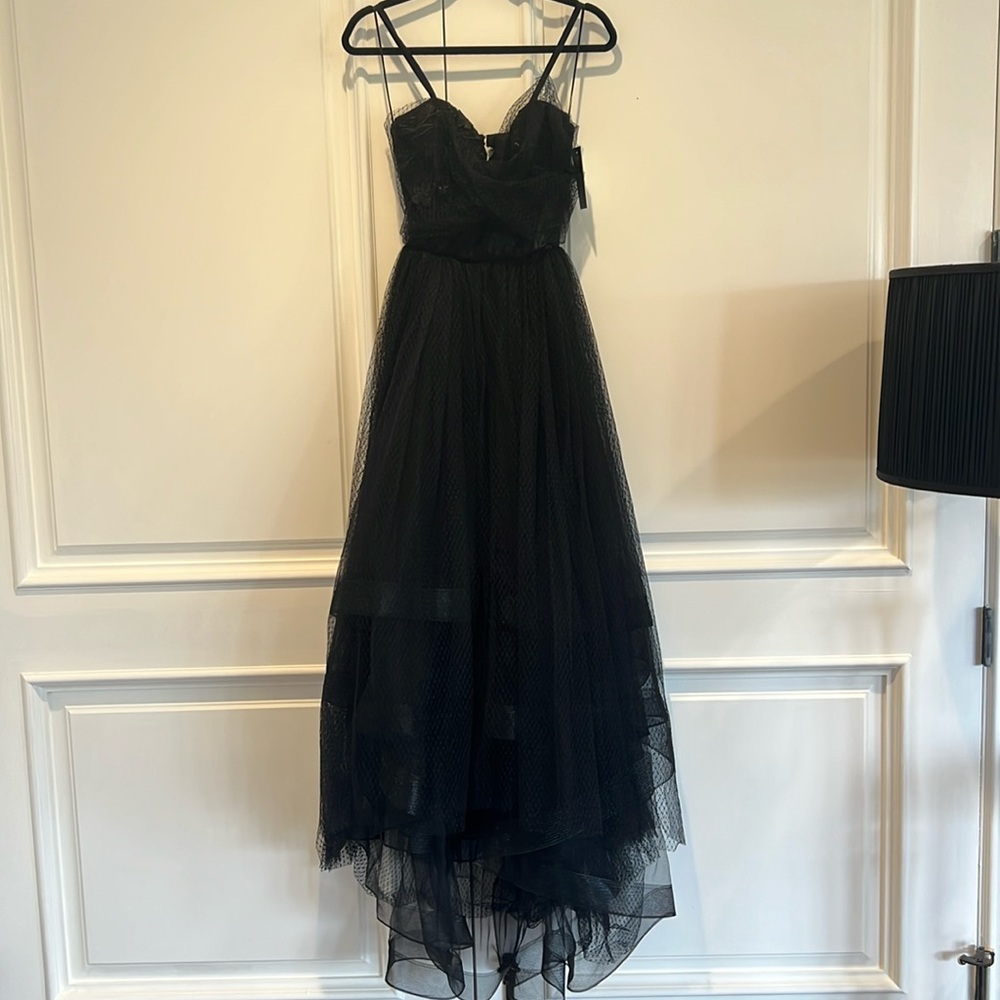 Black gown with lace and mesh detailing